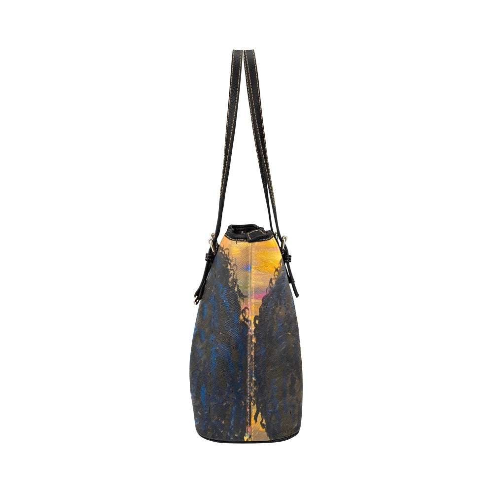 Hair Queen Leather Tote Bag/Large